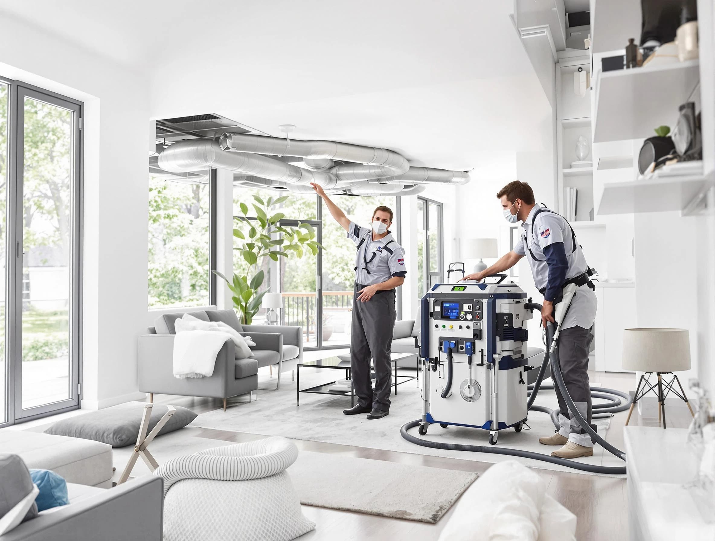 East Providence Air Duct Cleaning professional conducting pure air duct cleaning with state-of-the-art equipment in East Providence