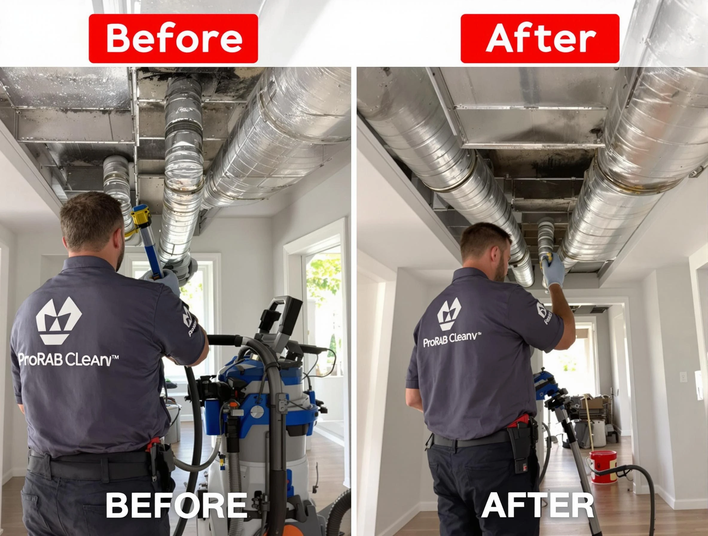 East Providence Air Duct Cleaning expert performing thorough residential duct cleaning in a East Providence home